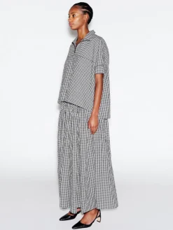 ZIP UP PULLOVER TOP - GINGHAM