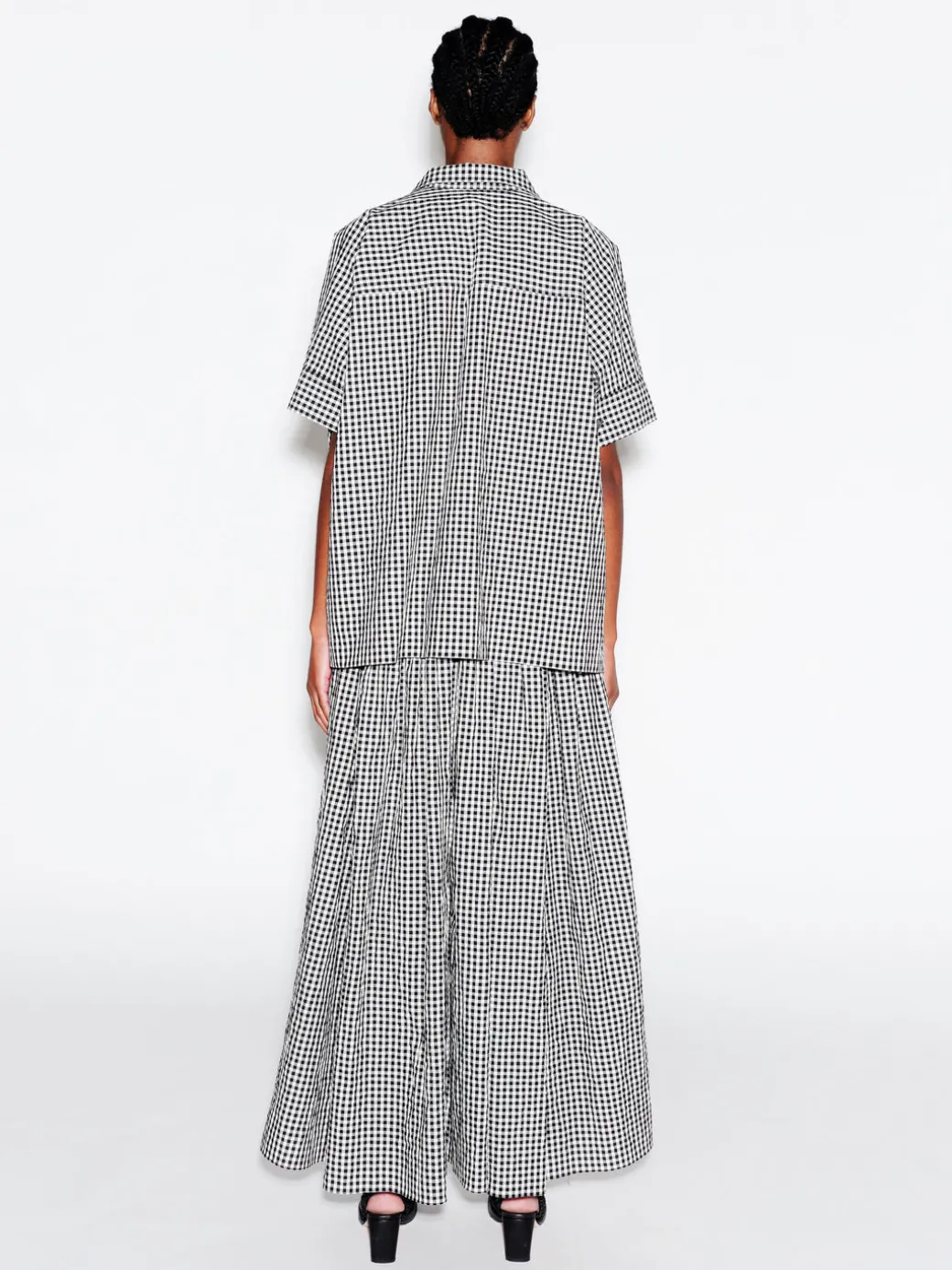 ZIP UP PULLOVER TOP - GINGHAM