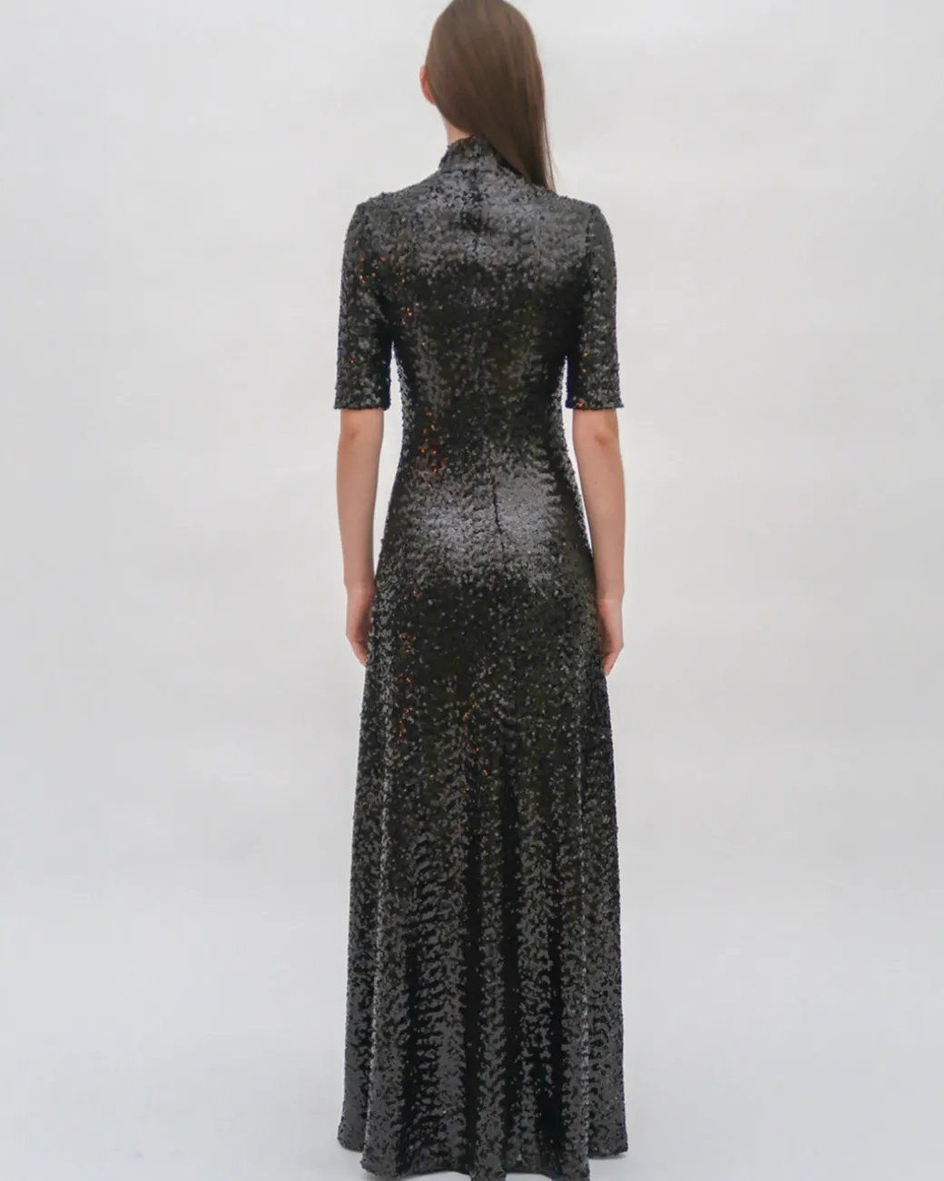 ZIP UP TURTLENECK GOWN