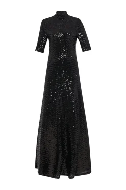 ZIP UP TURTLENECK GOWN