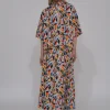 ZIP-UP OVERSIZED POLO TOP - ABSTRACT
